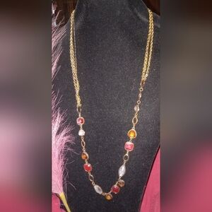 Gold Multi Stone Necklace